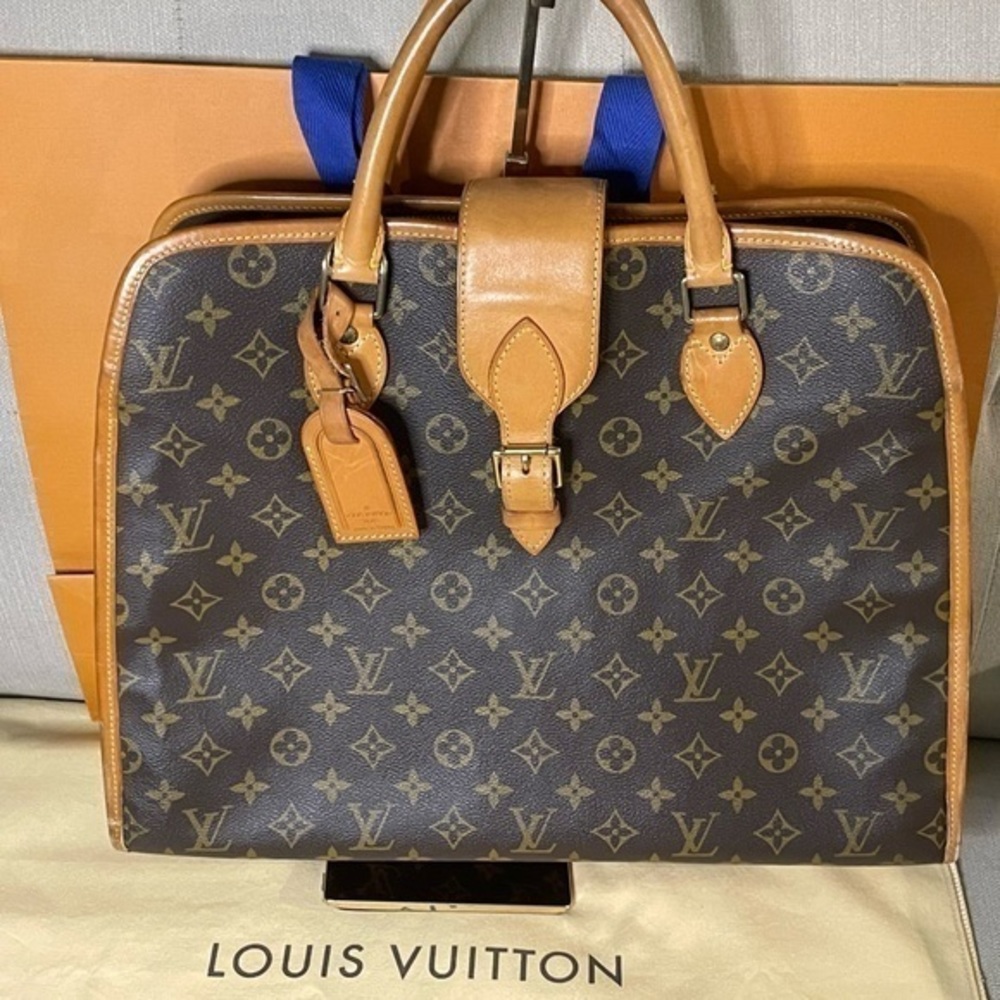 Louis Vuitton Monogram Canvas Travel Bag Brown Tan